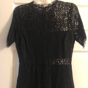Black cut out lace dress